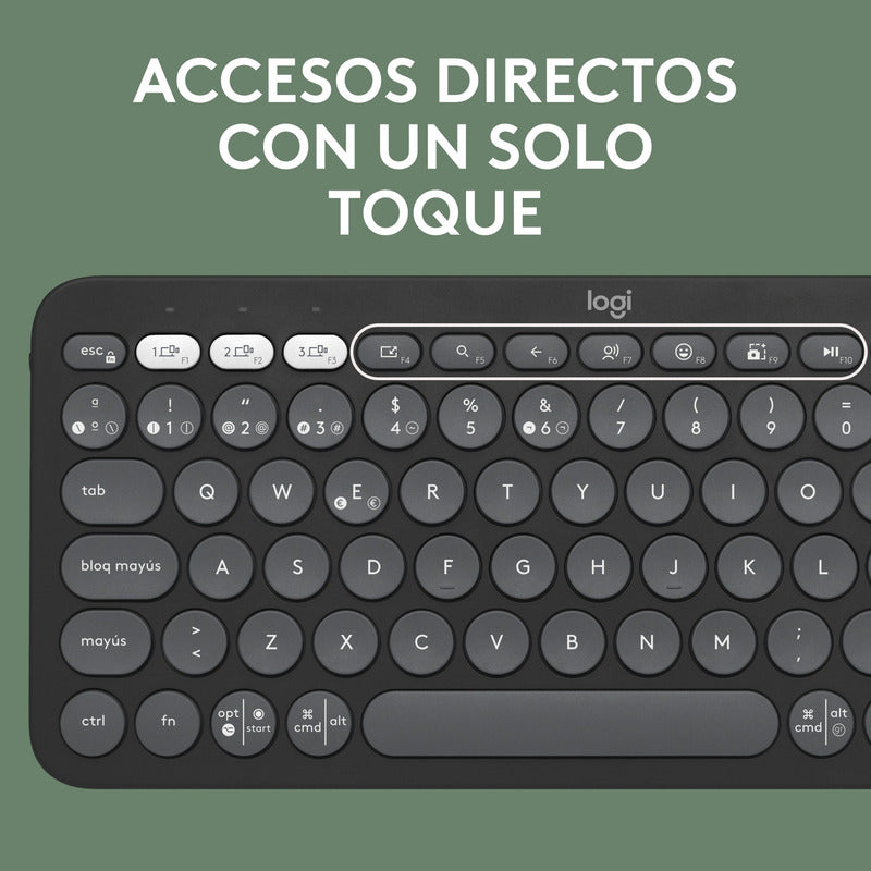 Teclado Bt Multidispositivo Logitech Pebble Keys 2 K380s, Bk