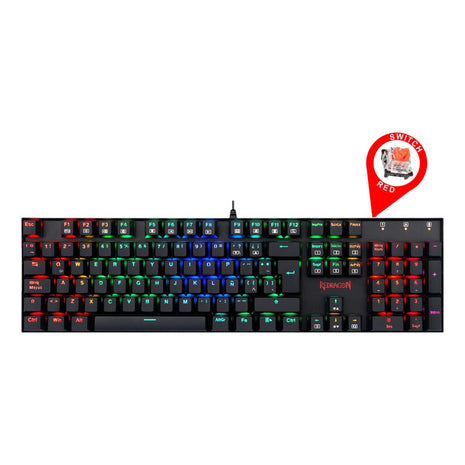 Teclado Gamer Mecánico Redragon K551 Mitra, Iluminación Rgb