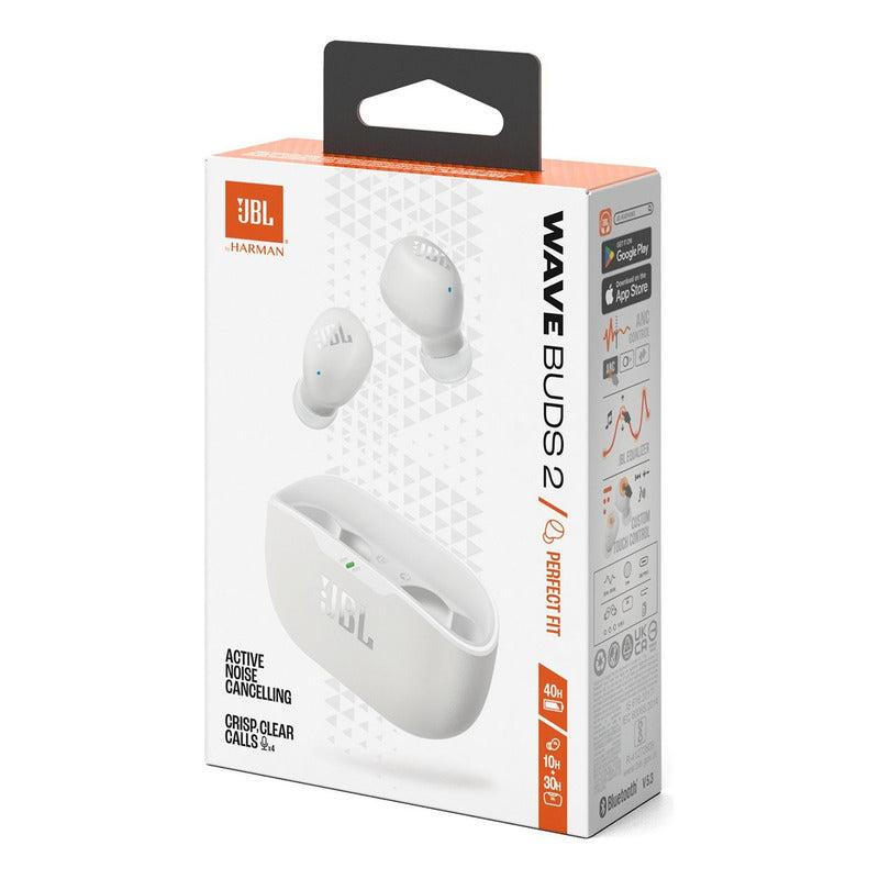 Jbl Wave Buds 2, Audífonos Tws Bt Inalámbricos Anc Ip54, Wht