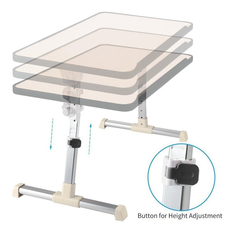 Base / Mesa Para Portátil Jd Bl-01, Funcional Y Ergonómica Beige
