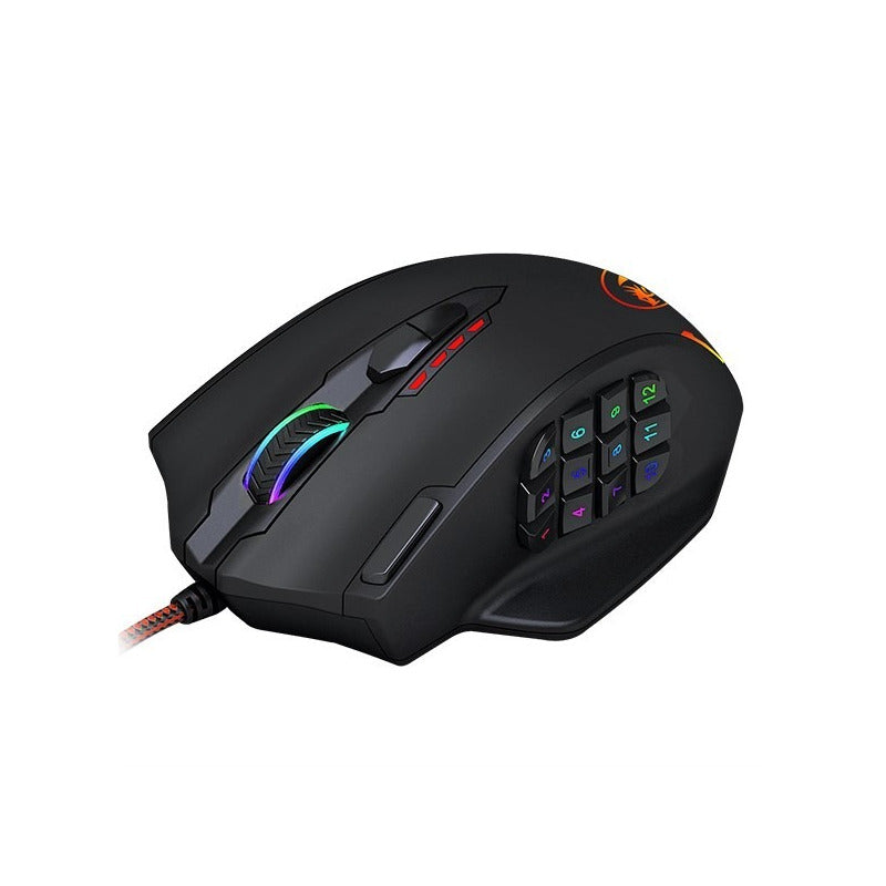 Mouse Gamer Redragon Impact M908 RGB Chroma 12400DPI 18 Botones Programables MMO MOBA Pesas Ajustables