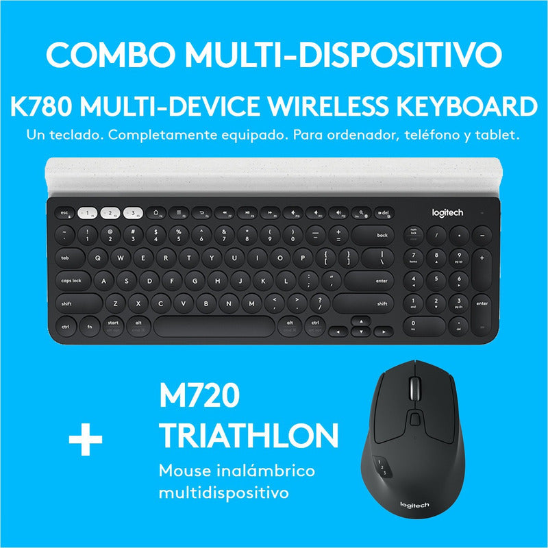 Combo Multi-device Flow Logitech: Teclado K780 + Mouse M720