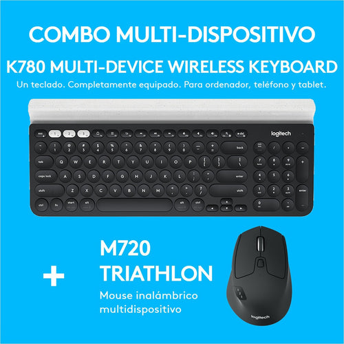 Combo Multi-device Flow Logitech: Teclado K780 + Mouse Multi-dispositivo Logitech M720