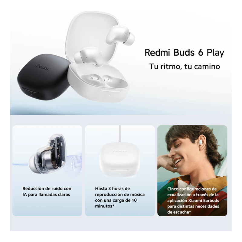 Xiaomi Redmi Buds 6 Play Auriculares Táctil Audífonos Blu