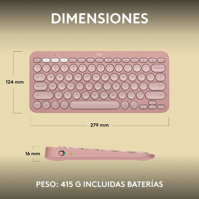 Teclado Bt Multidispositivo Logitech Pebble Keys 2 K380s, Pk