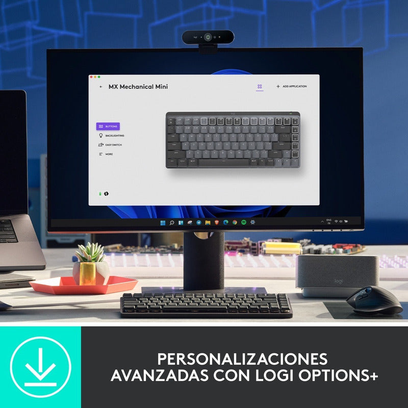 Teclado Recargable Avanzado, Logitech Mx Mechanical Mini