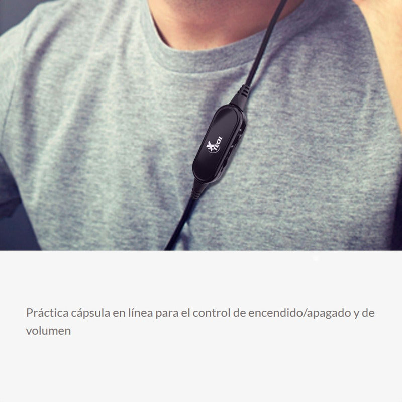 Monoauricular Gamer Xtech XTH-520RD Molten con Micrófono Flexible y Control / Plug de 3.5mm