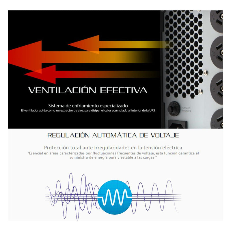 Ups Interactiva Forza Fx-2200lcd 2200va/1200w 8 Tomas ±81min Negro