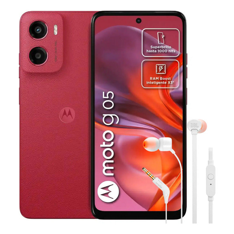Celular Motorola Moto G05 128gb/4gb Rojo+ Audífonos Tune 110
