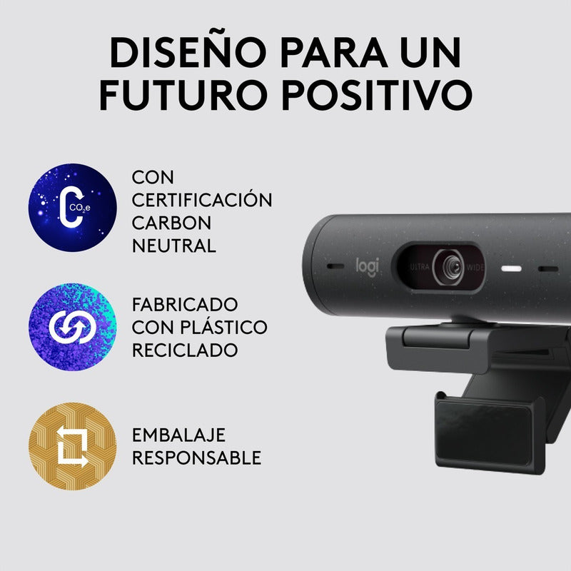 Cámara Web Full Hd Logitech Brio 500 / Rightlight 4 Con Hdr - Negro