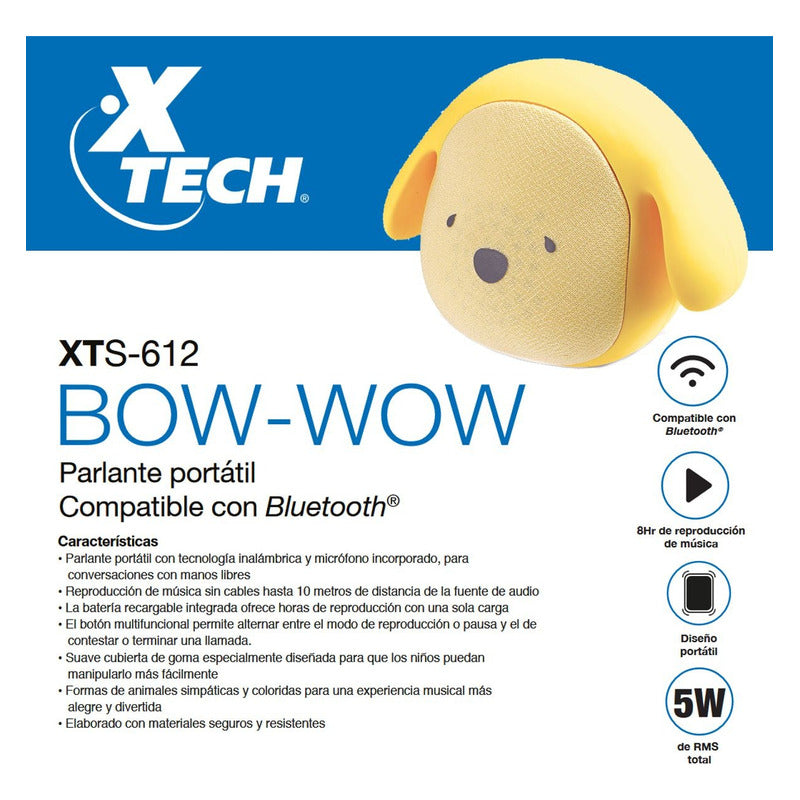 Parlante Portátil Xtech Bow-wow Xts-612, Bluetooth 5w / Rms