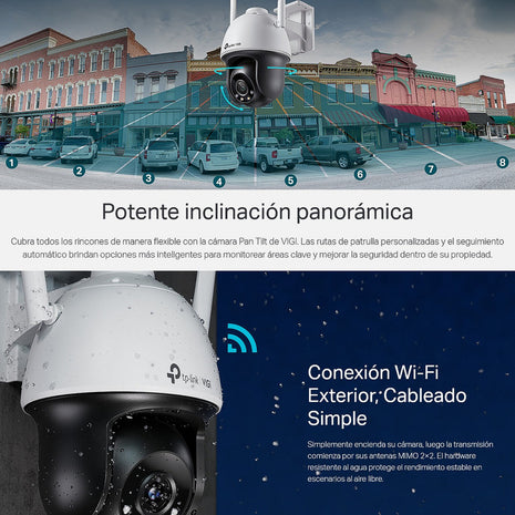 Cámara Ip Wifi Externa 4mp Color Tp-link Vigi C540-W + Micro SD 256GB