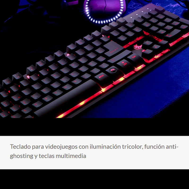 Teclado Gamer Xtech Xtk-520s, Retroiluminado 3c / Multimedia