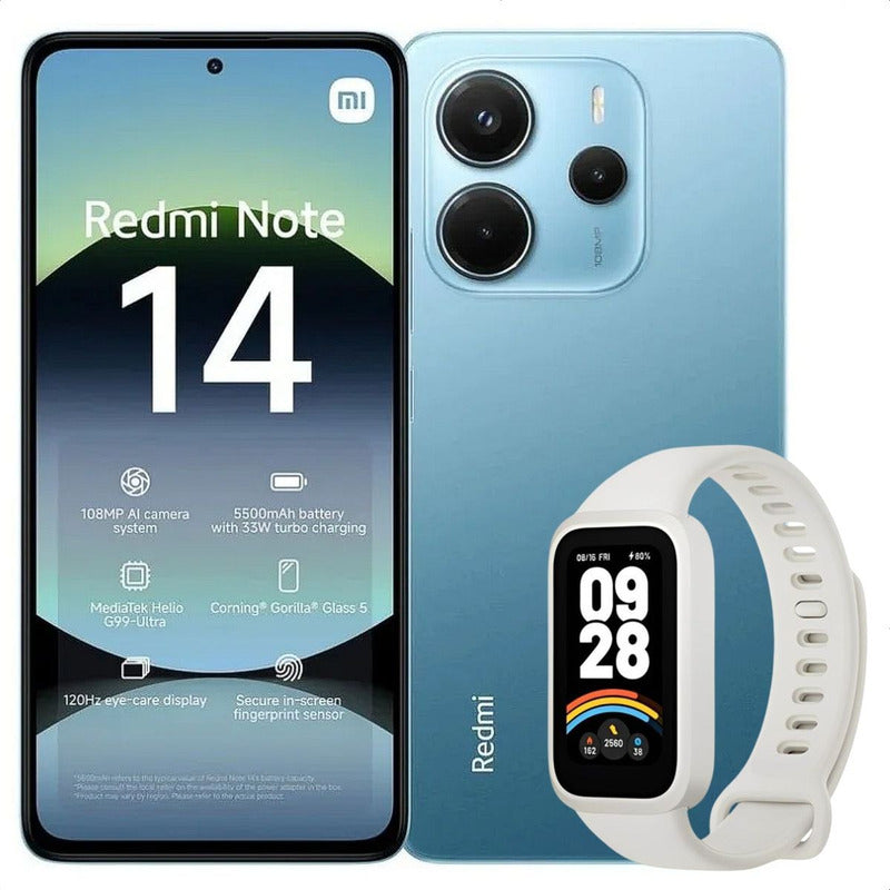 Celular Xiaomi Redmi Note 14 128gb/6gb Azl + Band 9 Active