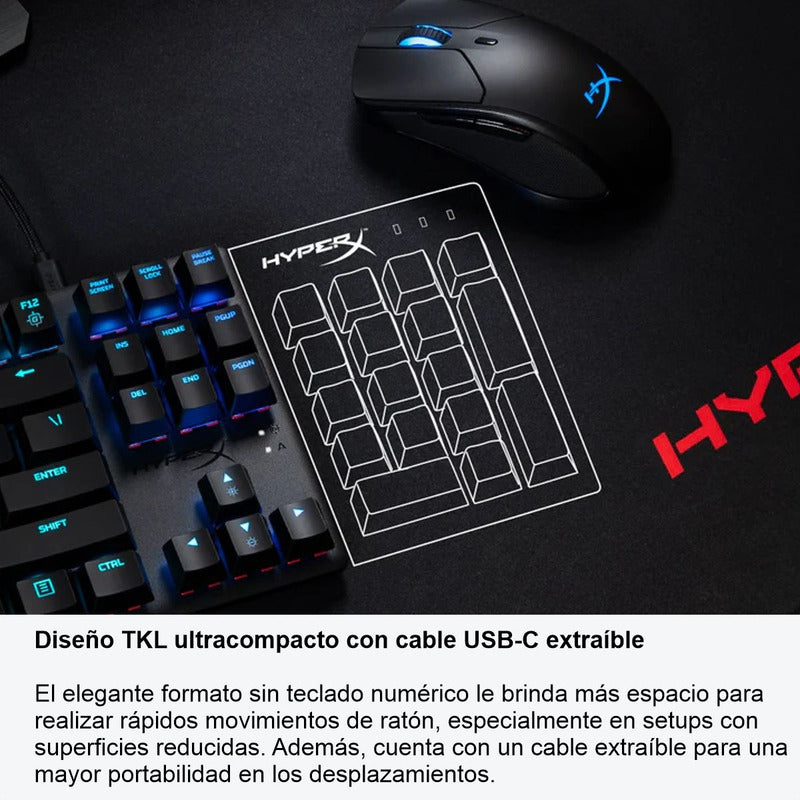 Teclado Gamer Mecánico Hyperx Alloy Origins Core Rgb / Red
