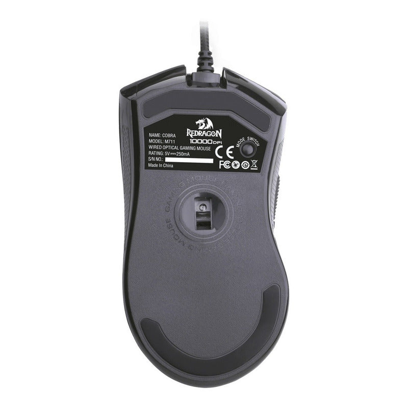 Mouse Gamer Redragon M711 Cobra Chroma, 10k Dpi, 9 Keys, Blk Negro