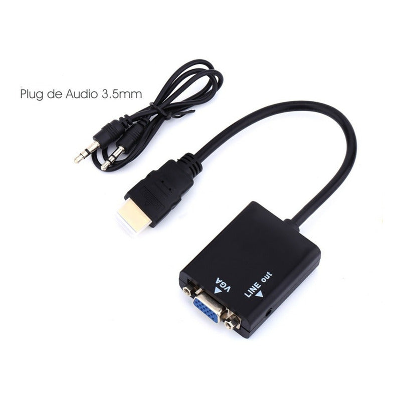 Cable Adaptador / Convertidor De Puerto Hdmi A Vga Con Audio