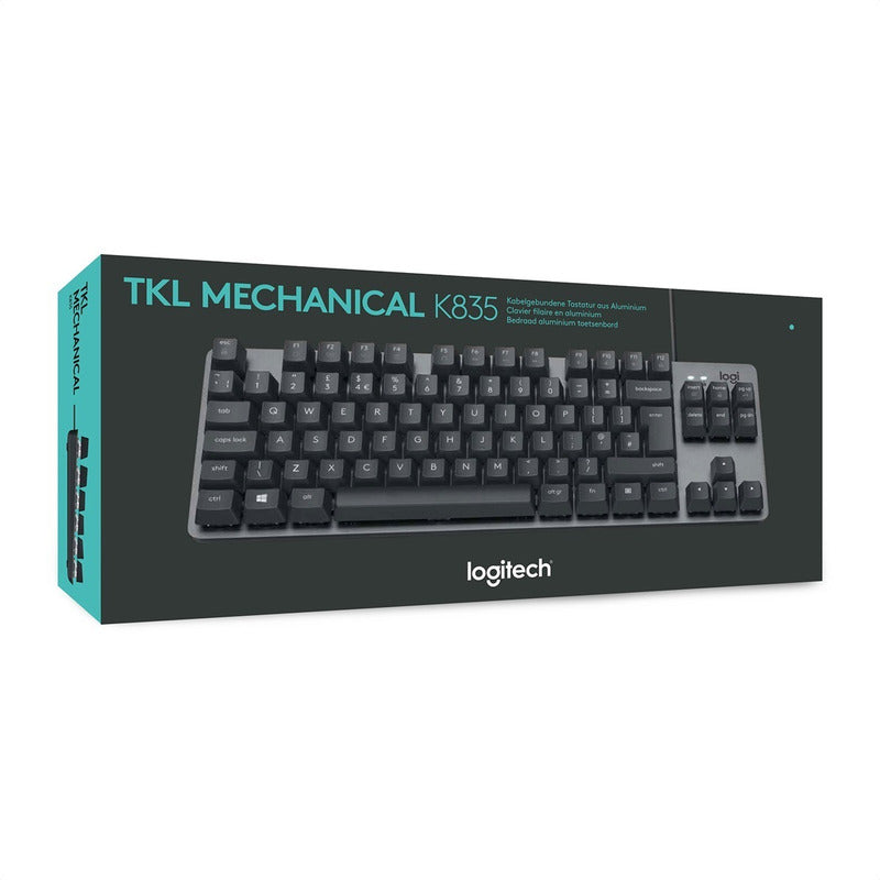 Teclado Mecánico Logitech K835 TKL con Diseño Compacto en Aluminio, Inglés