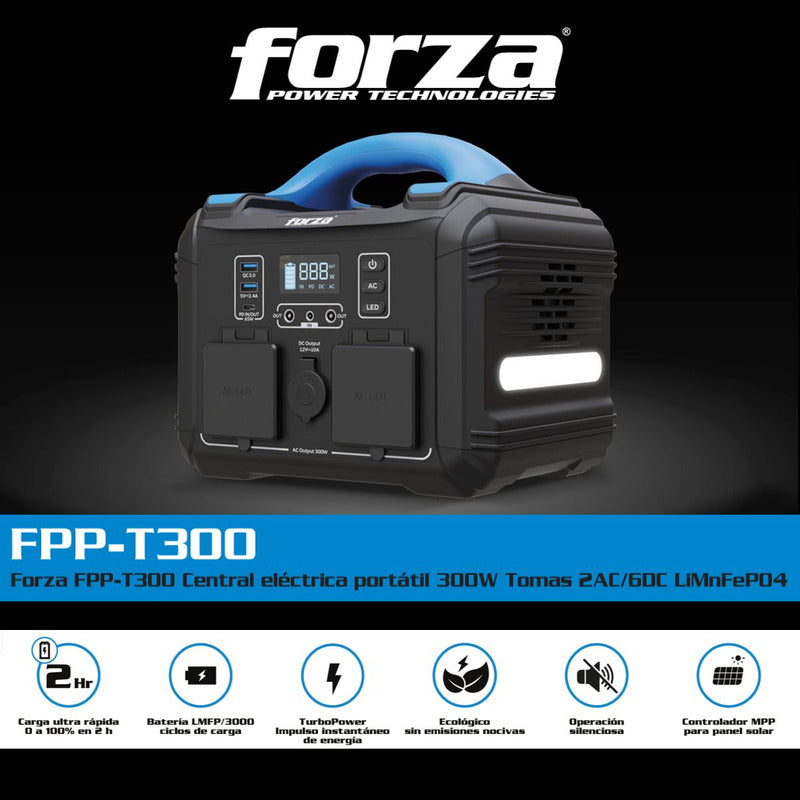 Planta Eléctrica Portátil Forza Fpp-t300, Baterías Lmfp 300w