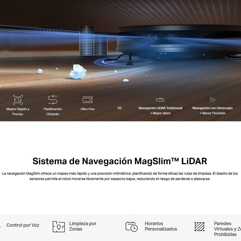 Aspiradora Robot Smart + Estación de Vaciado Tp-link Tapo Rv20 Max Plus, 5300Pa, Navegación LiDAR