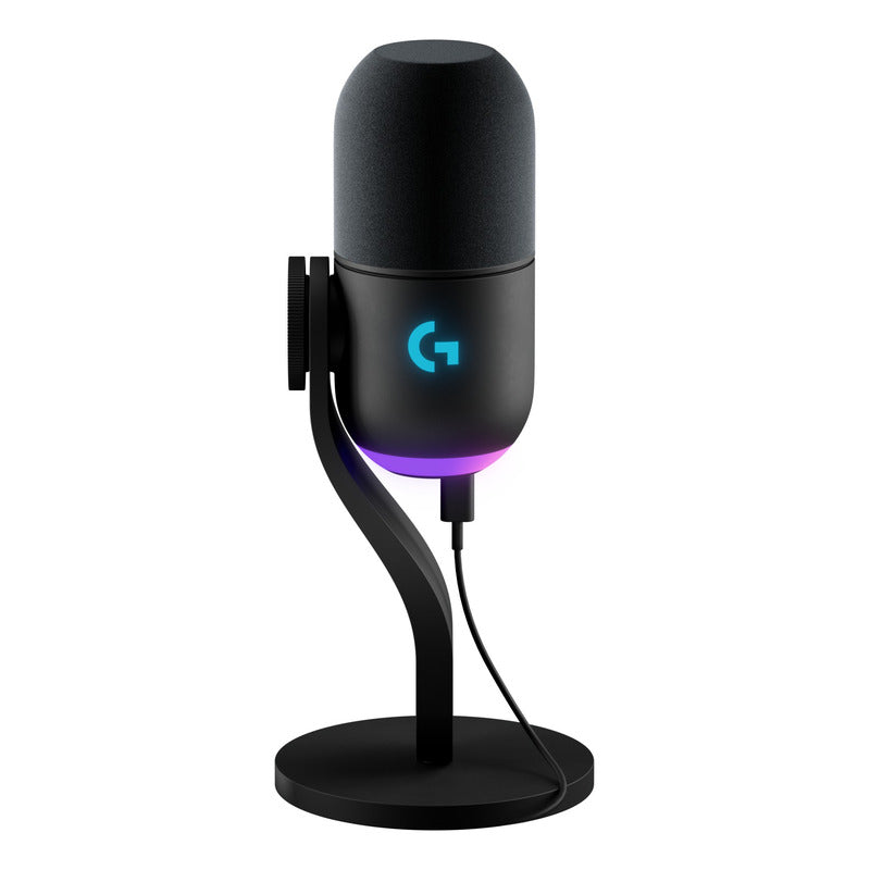 Micrófono Gamer USB Dinámico Premium Logitech G Yeti GX Supercardioide con RGB LIGHTSYNC - Negro