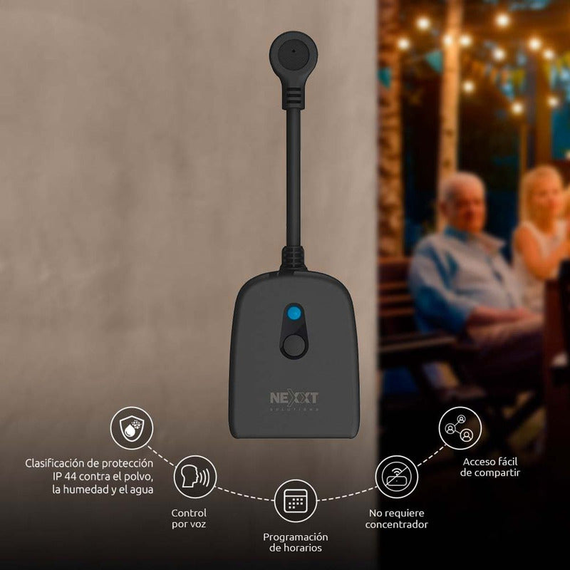 Toma Inteligente Dual Con Wifi Para Exterior Nexxt Nhp-o610