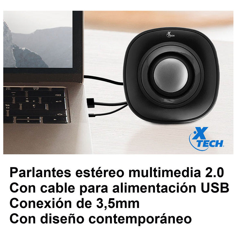 Parlantes Usb Estéreo Multimedia 2.0 Xtech Spekter Xts-115rd