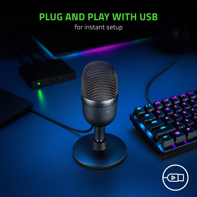 Micrófono Gamer Razer Seiren Mini Condensador Supercardioide Negro Clásico