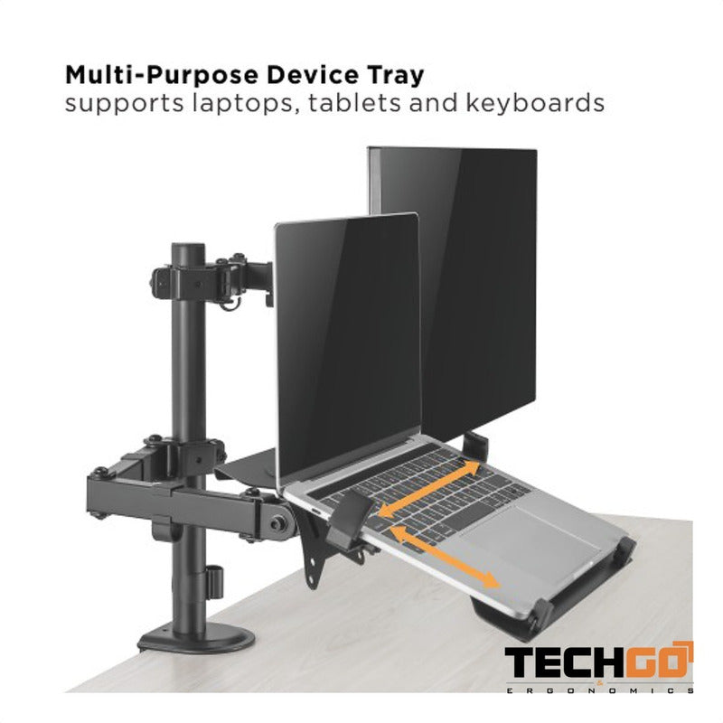 Base De Escritorio Para Monitor Y Portátil, Techgo Spml-12 Negro