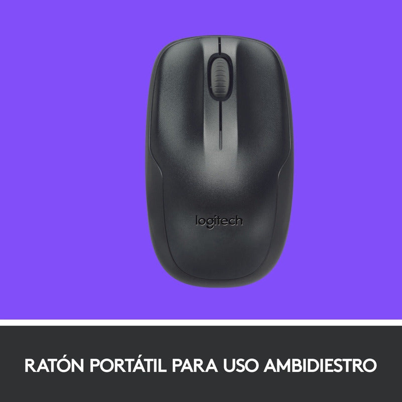 Combo Teclado Compacto Y Mouse Inalámbricos, Logitech Mk220 Negro Negro