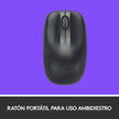 Combo Teclado Compacto Y Mouse Inalámbricos, Logitech Mk220 Negro Negro