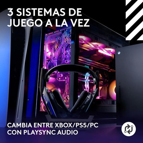 Diadema Gamer Logitech Astro A50 Gen5 Lightspeed + Base, Blk