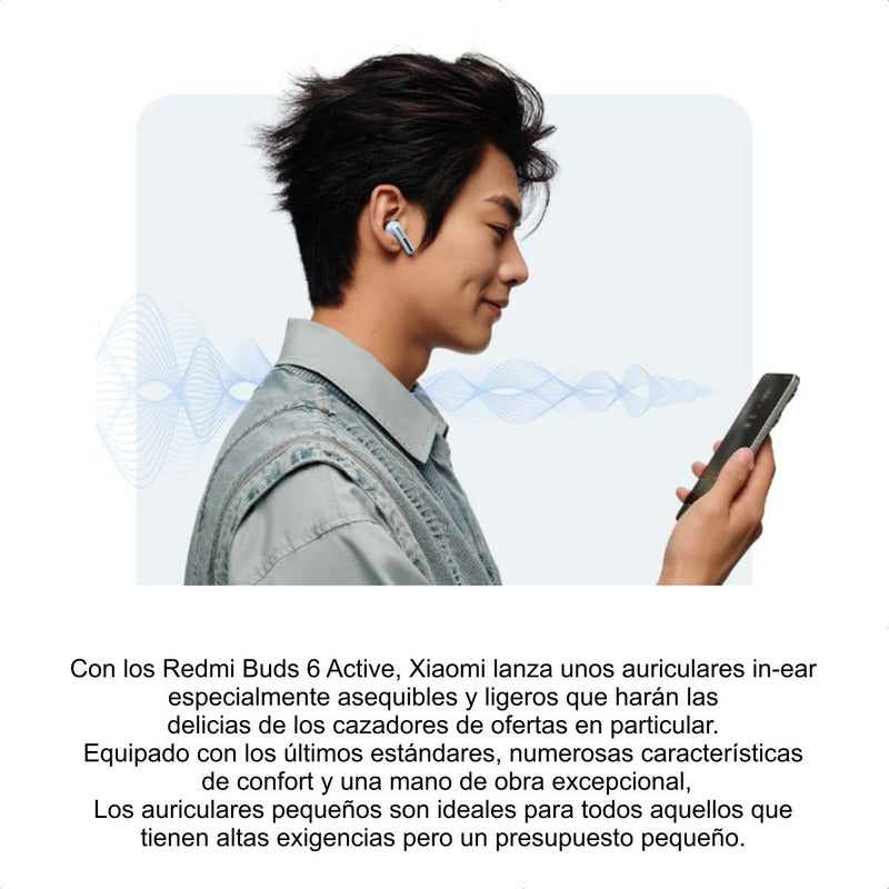 Audífonos Inalámbricos Xiaomi Redmi Buds 6 Active TWS Bluetooth 5.4 Micrófono Dual 30h Batería - Azul