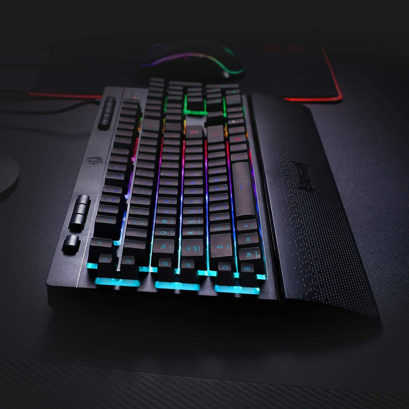 Teclado Gamer Redragon SHIVA K512RGB Iluminación RGB Full Size con Macros y Reposamuñecas