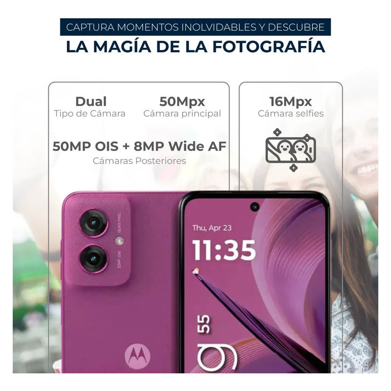 Celular Motorola Moto G55 5g 256gb/8gb Pink + Buds 6 Play