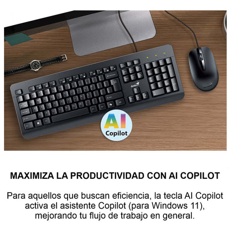 Combo Teclado Y Mouse Ergonómico Genius Km-160, Conexión Usb