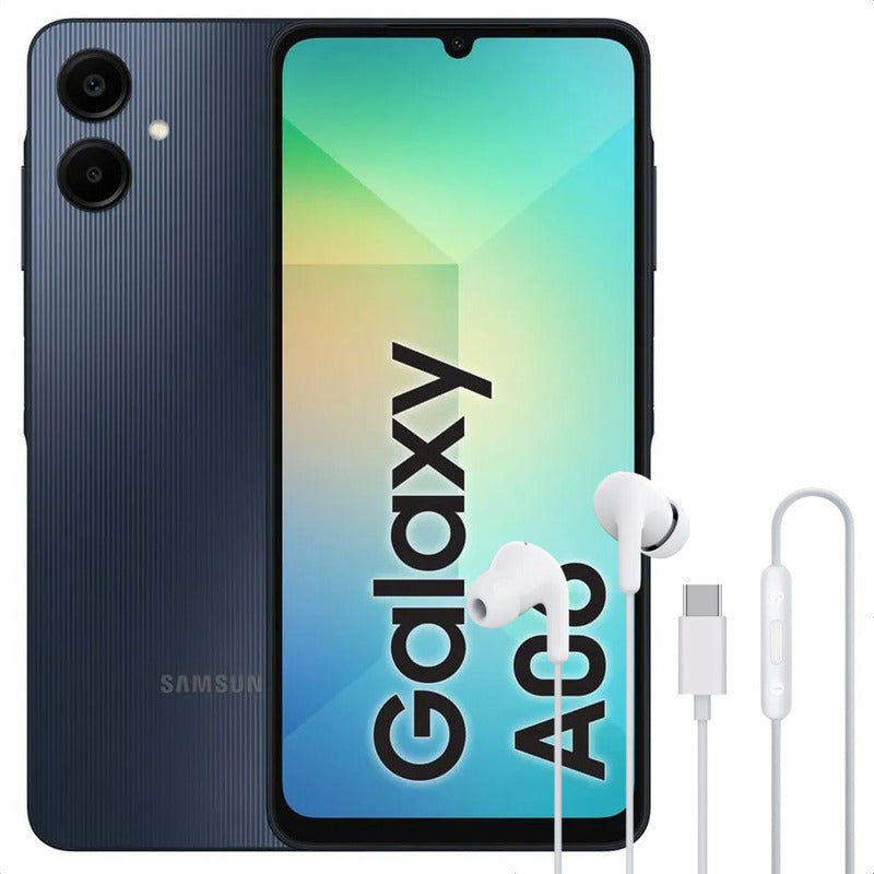 Celular Samsung Galaxy A06 128gb/4gb Blk + Audífonos Tipo C
