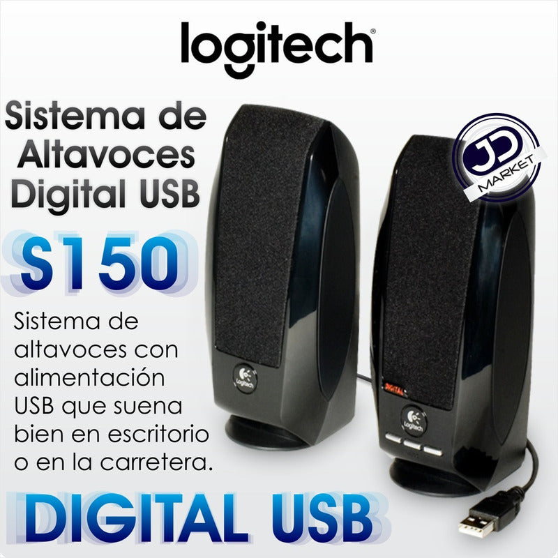 Altavoces Estéreo Usb Logitech S150, Control Volumen / Mute