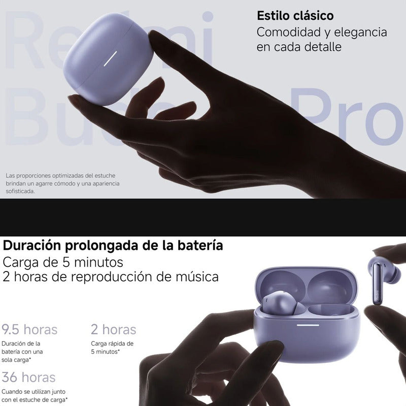 Xiaomi Redmi Buds 6 Pro, Auriculares Táctil, Anc, 3-mic, Wht