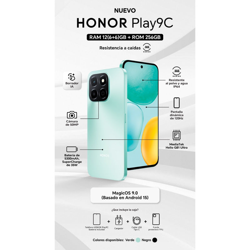 Celular Honor X6c/Play 9C Dual SIM, 6.61