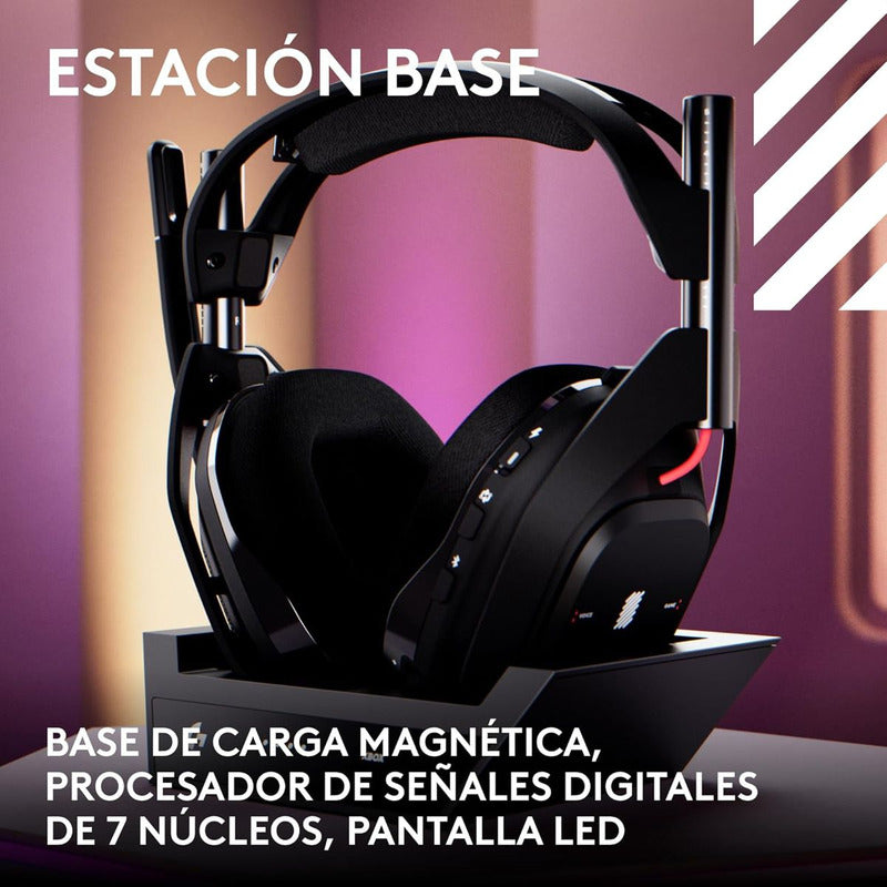 Diadema Gamer Logitech Astro A50 Gen5 Lightspeed + Base, Blk