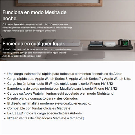 Base Carga 3en1 Wireless Magsafe 15w Belkin Boostcharge Pro
