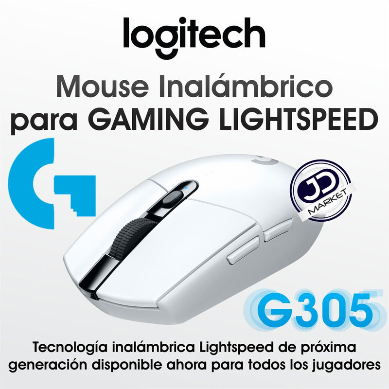 Mouse Gamer Inalámbrico Logitech G305 / 12000dpi /  LIGHTSPEED - Blanco