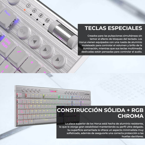 Teclado Gamer Inalámbrico Redragon K621w Rgb Horus Tkl, Red