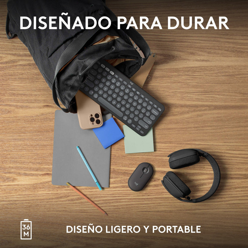 Teclado Bt Multidispositivo Logitech Pebble Keys 2 K380s, Bk