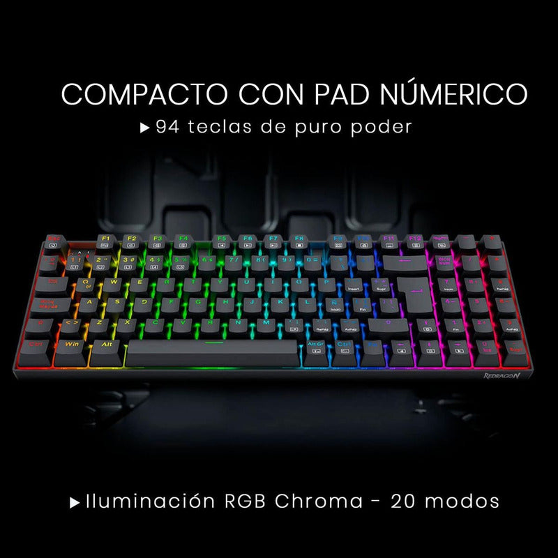 Teclado Gamer Redragon Ziggs K669-rgb 94 Teclas, Sw Red, Esp