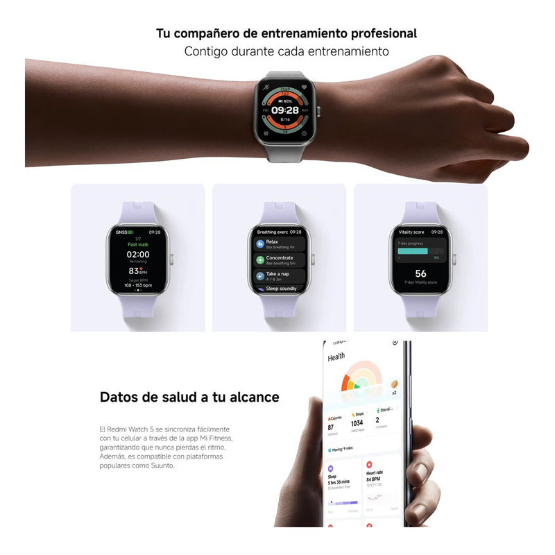 Xiaomi Redmi Watch 5, Smartband Llamadas Bt 5atm Gnss, Negro