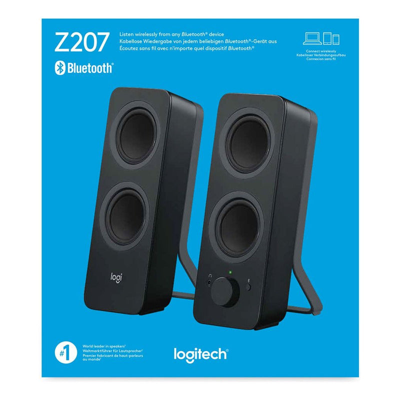 Parlantes Stereo Logitech Z207 Bluetooth/3.5mm Pc Celular Tv