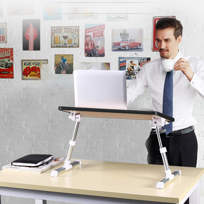 Base / Mesa Para Portátil Jd Bl-01, Funcional Y Ergonómica Beige