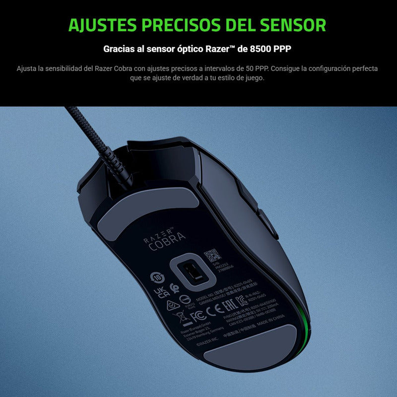 Mouse Gamer Razer Cobra, Chroma Rgb, 8500dpi, 58g, 6 Botones Negro